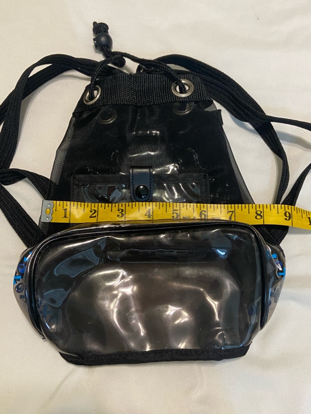 Vintage 1998 Sanrio Bad Badtz Maru Black Clear Mesh Mini Backpack - Picture 6 of 8